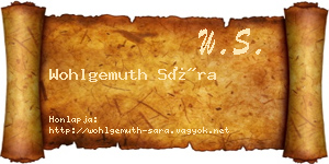 Wohlgemuth Sára névjegykártya