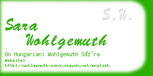 sara wohlgemuth business card
